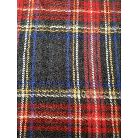 Cashme Plaid Scarf 60" x 11"  Multicolored Fringe Made In Italy Acrylic - Picture 5 of 9